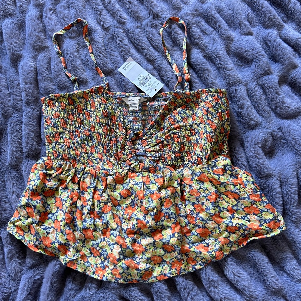 NWT AE AMERICAN EAGLE Women's Cropped Babydoll Tank